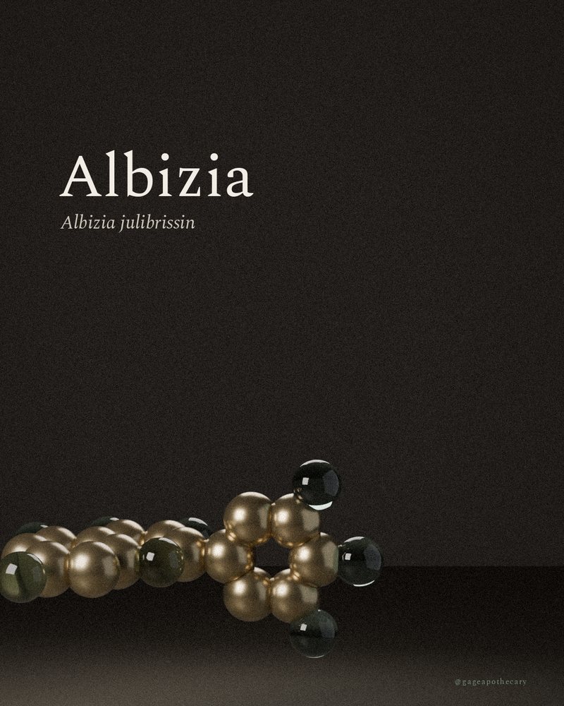Albizia — Albizia julibrissin, rendered from its real molecular structure