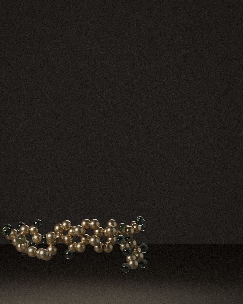 American Ginseng — Panax quinquefolius, rendered from its real molecular structure