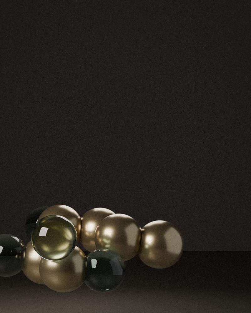 Bladderwrack — Fucus vesiculosus, rendered from its real molecular structure