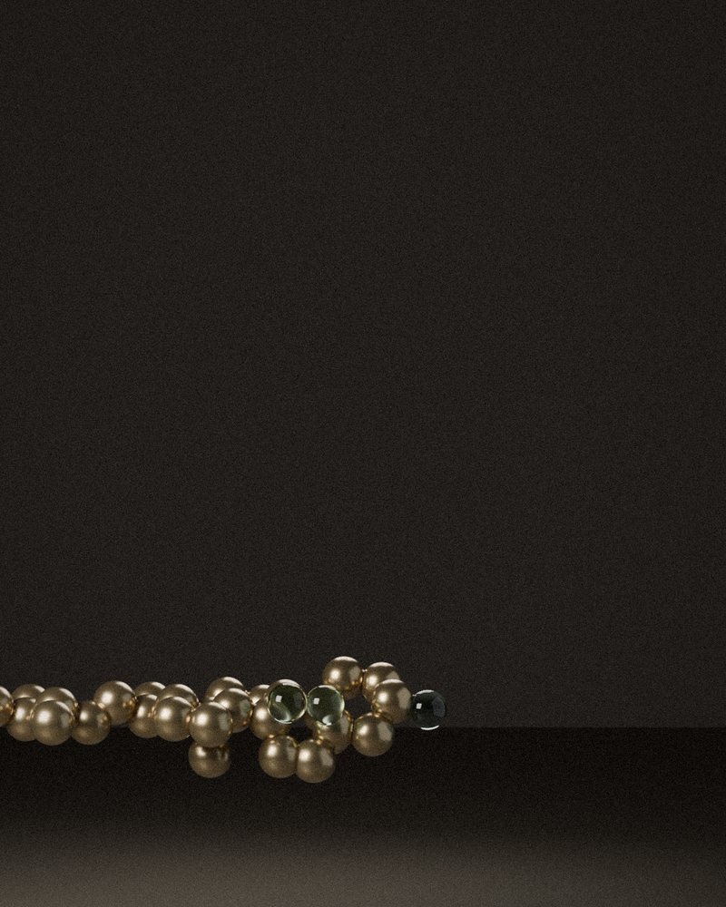 Turkey Tail — Trametes versicolor, rendered from its real molecular structure